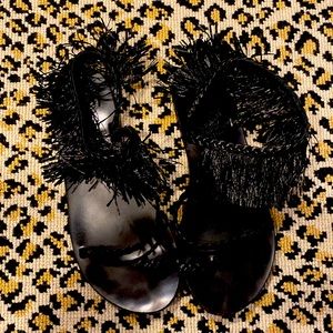 Ancient Greek sandals raffia black